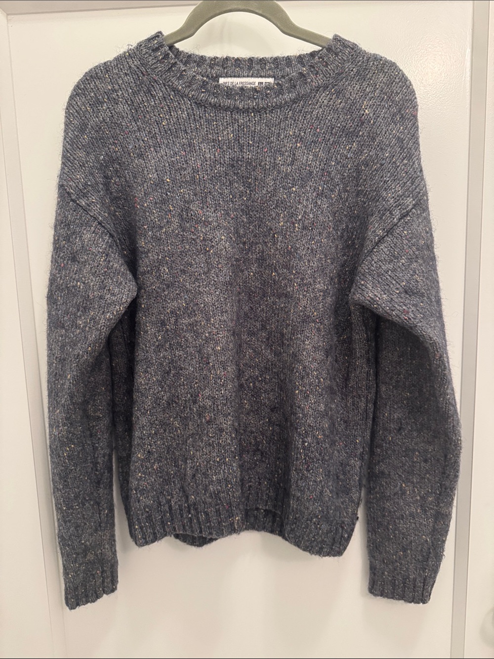 Uniqlo Heathered Dark Blue Crewneck Sweater